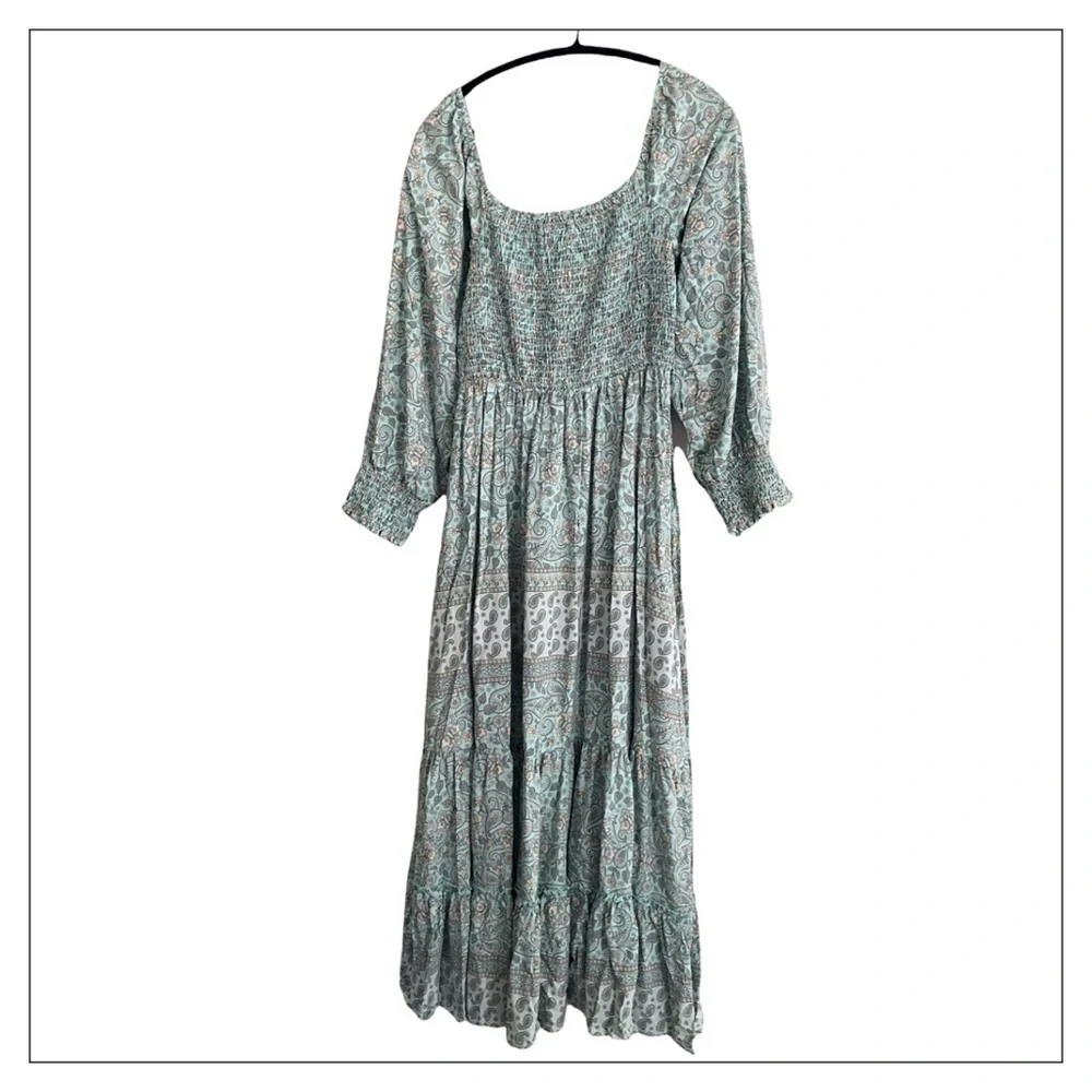 Jaase Mint Green Aquarius Boho Maxi Dress size L